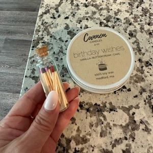 BIRTHDAY CANDLE WITH RAINBOW MATCHES • brand new!